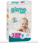 Подгузники детские, Gizmo (Гизмо) 4-9 кг р. 3 9 шт