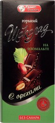 Шоколад, Грант Сервис 100 г горький с орехами на изомальте в коробочке