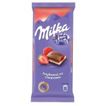 Шоколад, Milka (Милка) 90 г клубника со сливками молочный