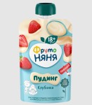 Пудинг, Фрутоняня 90 г с клубникой молочный