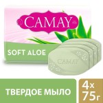 Мыло туалетное, Camay (Камей) 75 г 4 шт Нежное алое