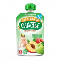 Пюре Маленькое счастье яблоко персик с 5 мес 90 г
