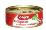 Консервы мясные, ОМКК 100 г для детского питания Говядина с мясом цыплят с 6 мес железн.банка