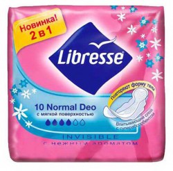 Прокладки женские Libresse инвизибл нормал део фреш 10 шт.