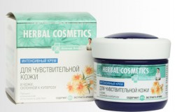 Крем для лица Аптечка Агафьи Хербал косметикс Для чувствительной кожи и склонной к куперозу интенсивный 75 мл