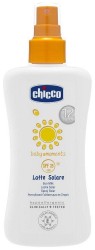 Молочко-спрей солнцезащитное детское Chicco Беби моментс 12+ SPF 25+ 150 мл