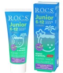 Зубная паста, Rocs (Рокс) 74 г Джуниор 6-12 лет с кальцием кокос и ваниль