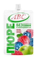 Пюре ABC без сахара и консервантов яблоко малина черника 200 г