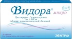 Видора микро, табл. п/о пленочной 3 мг+0.02 мг №28 в наборе таблетки 2-х видов - розовые (дроспиренон 3 мг+этинилэстрадиол 20 мкг) 21 шт + белые (плацебо) 7 шт