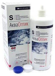 Раствор для ухода за контактными линзами АкваОптик многофункциональный + контейнер для линз 450 мл