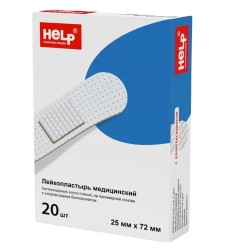 Лейкопластырь бактерицидный Help на полимерной основе с хлоргексидином биглюконатом р. 25ммх72мм 20 шт.