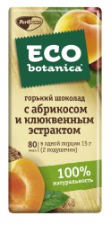 Шоколад, Eco-botanica (Эко-ботаника) 85 г горький с абрикосом и клюквенным экстрактом